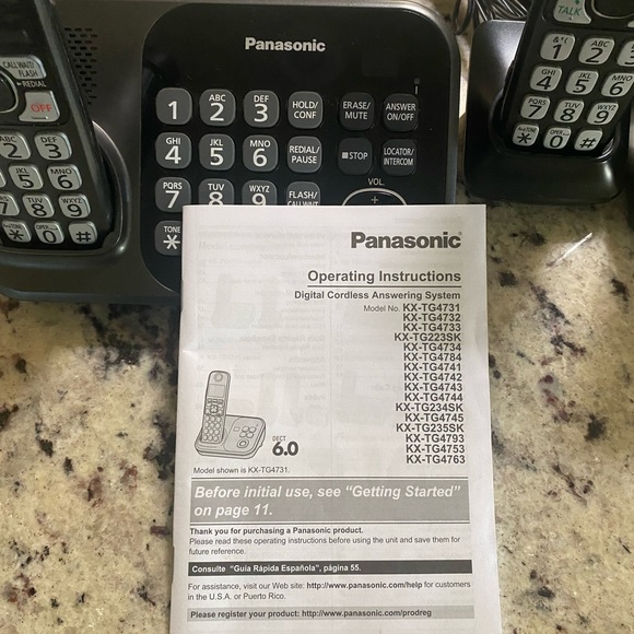 SOLD!!! Panasonic 6.0 Plus Model KX-TG4741 Cordless Phone and Answering Machine - Picture 8 of 11